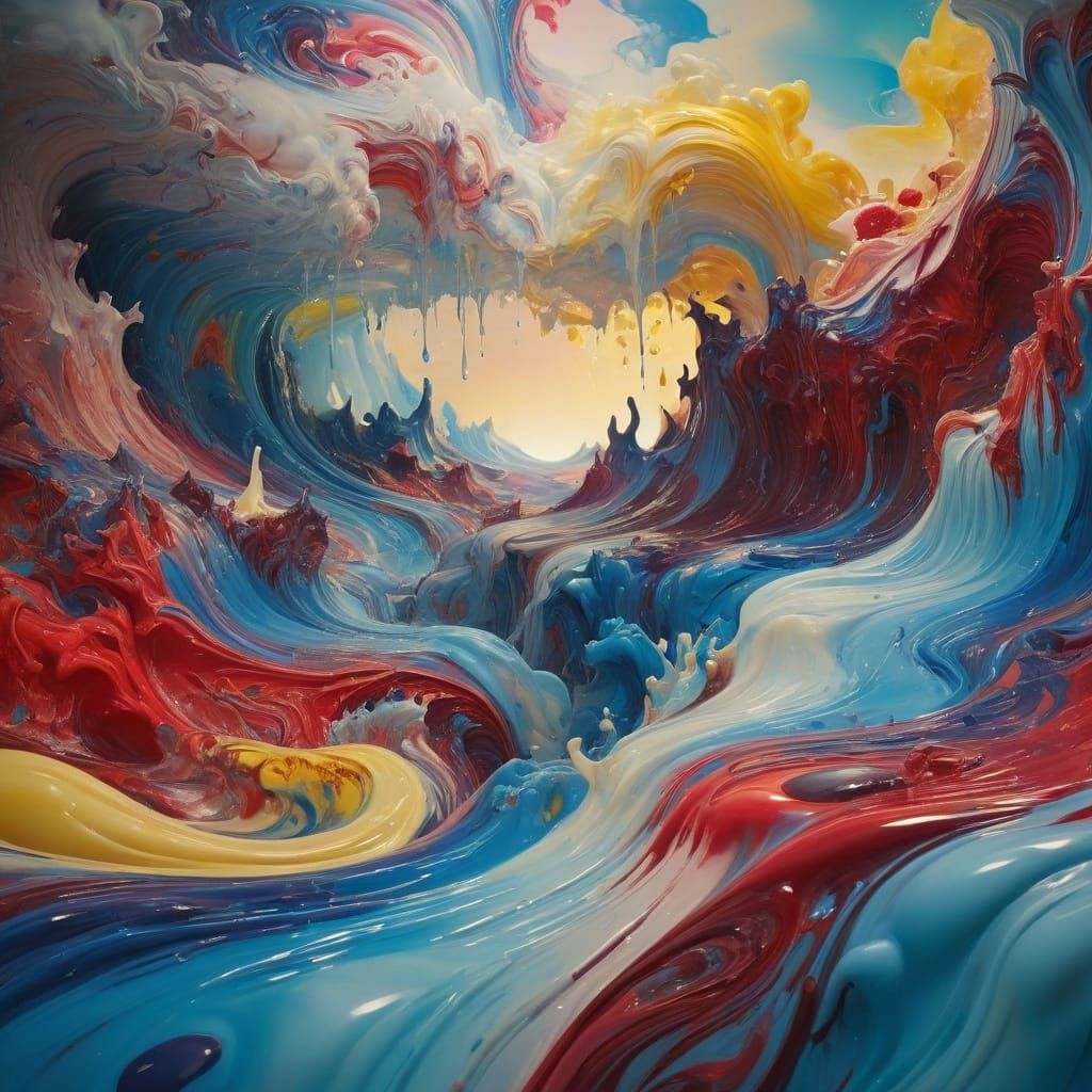 Surreal Landscape Melts in Vibrant, Dreamlike Ooze