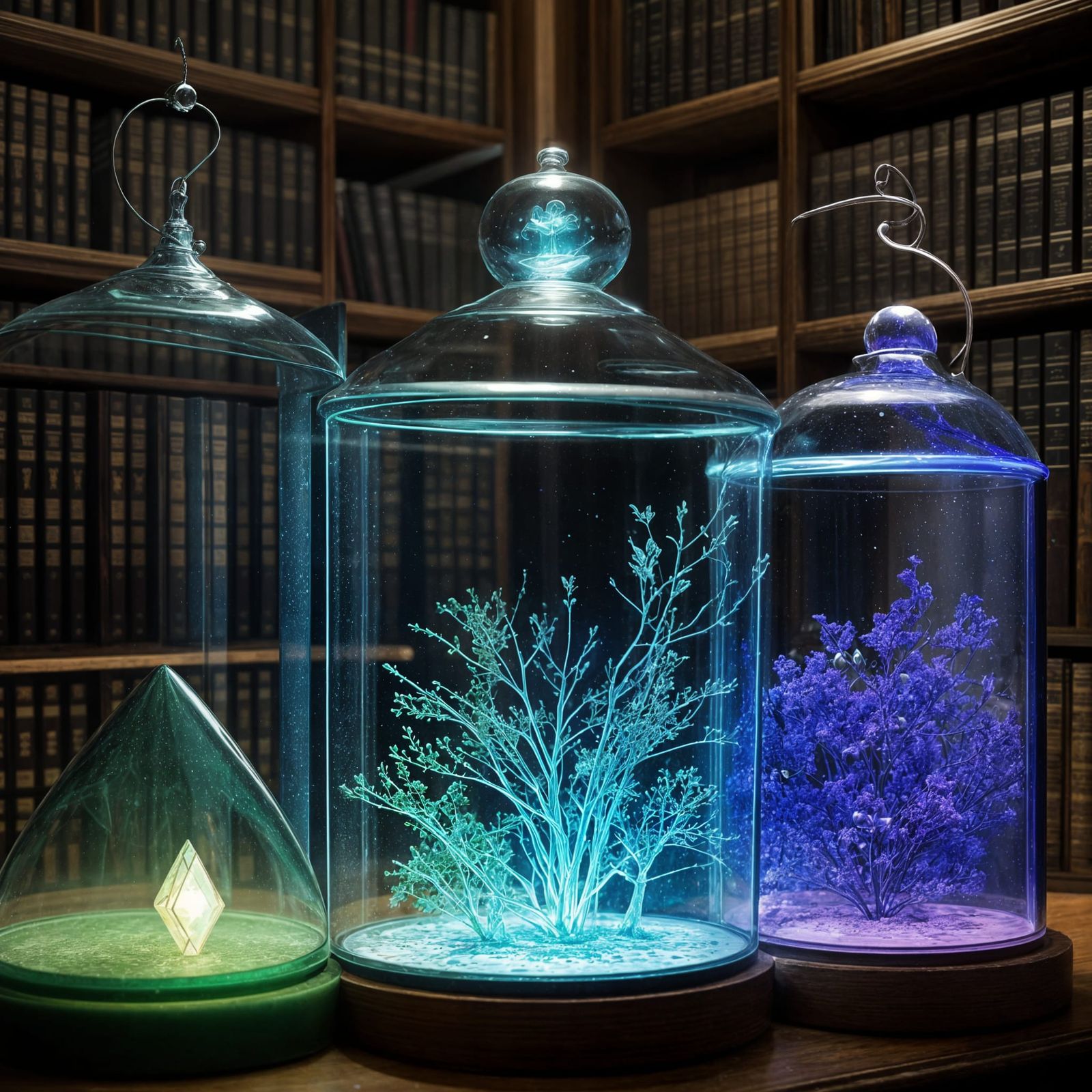 Celestial Glass Library in Ethereal Space