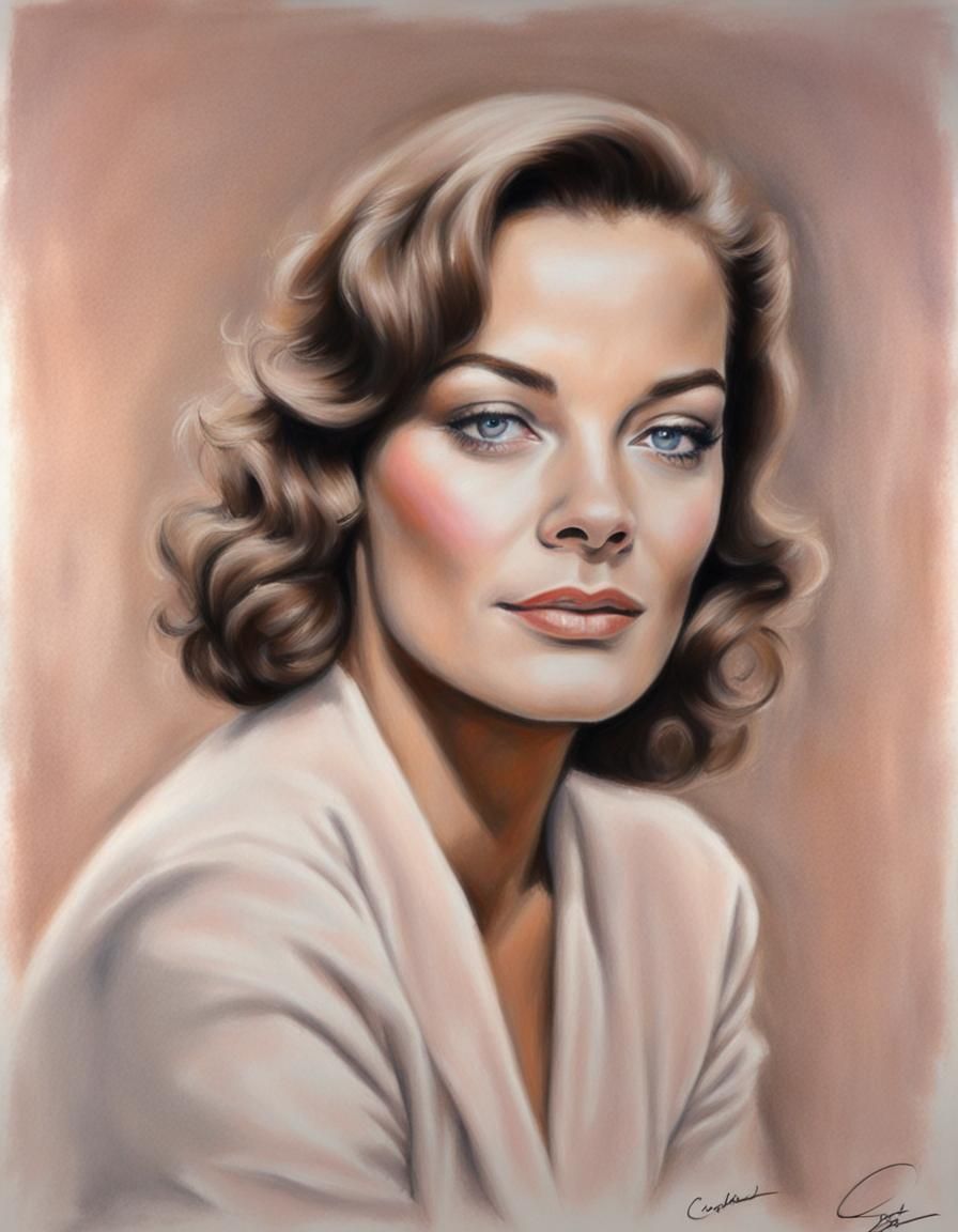 Romy Schneider Portrait in Soft Pastel