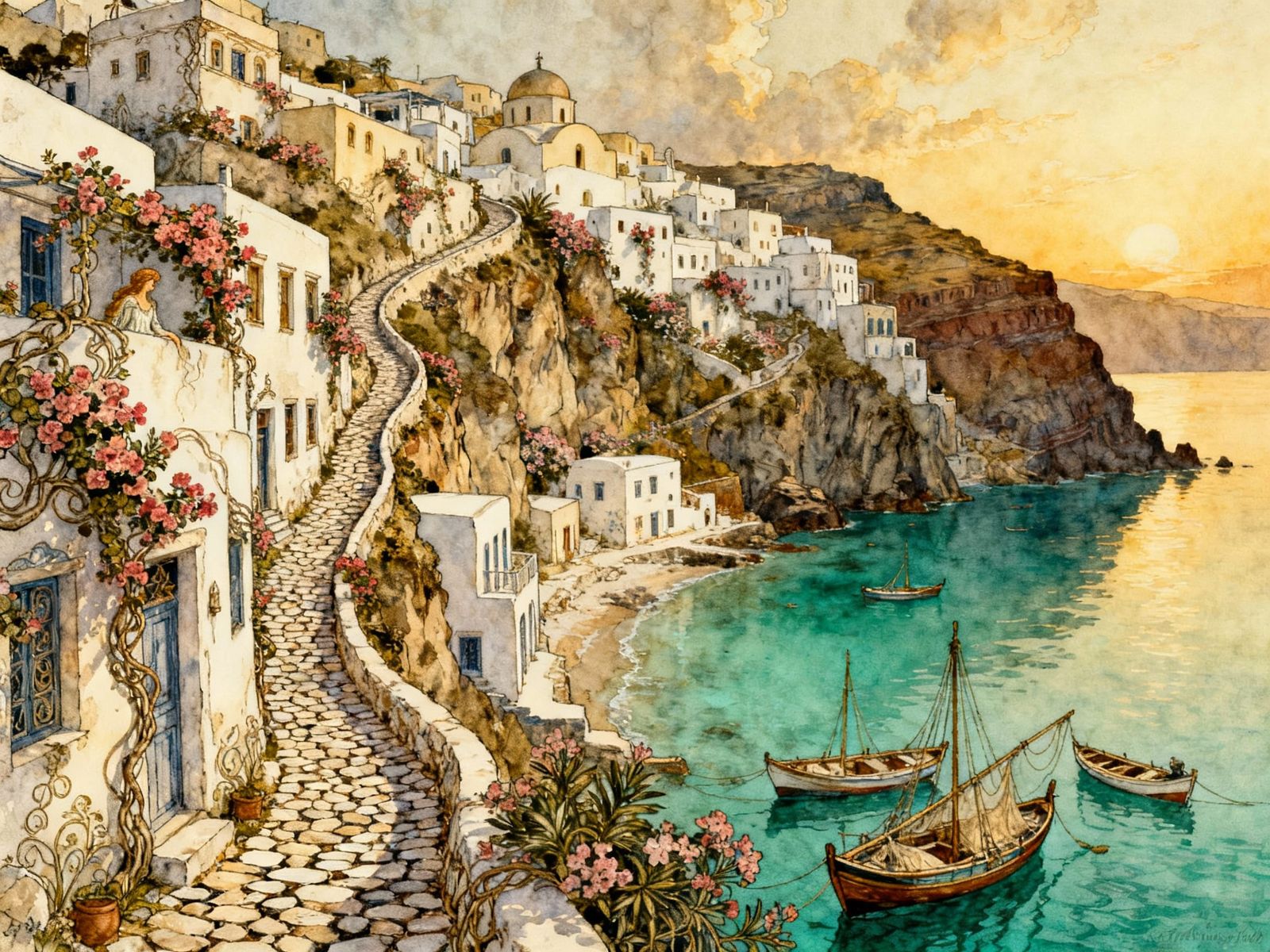 Enchanted Greek Fishing Village in Santorini