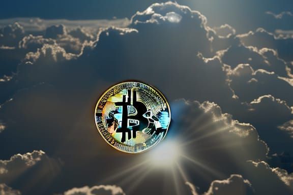 Bitcoin Ascends: Divine Cryptocurrency in Soft Light
