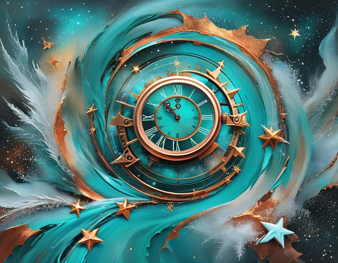 Surreal Sands of Time: Abstract Steampunk Collage