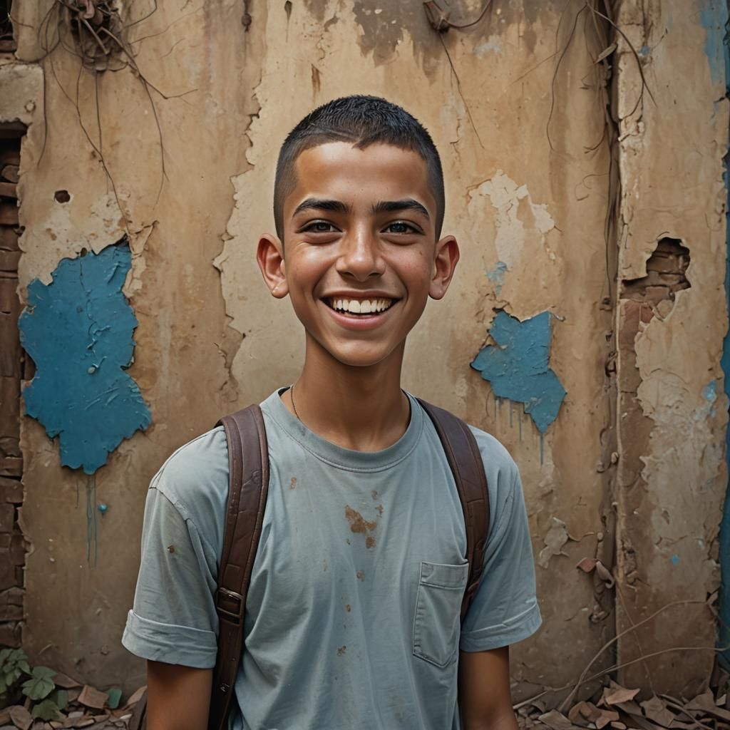 Hyperrealistic Portrait: Mischievous Latino Teen in Digital ...