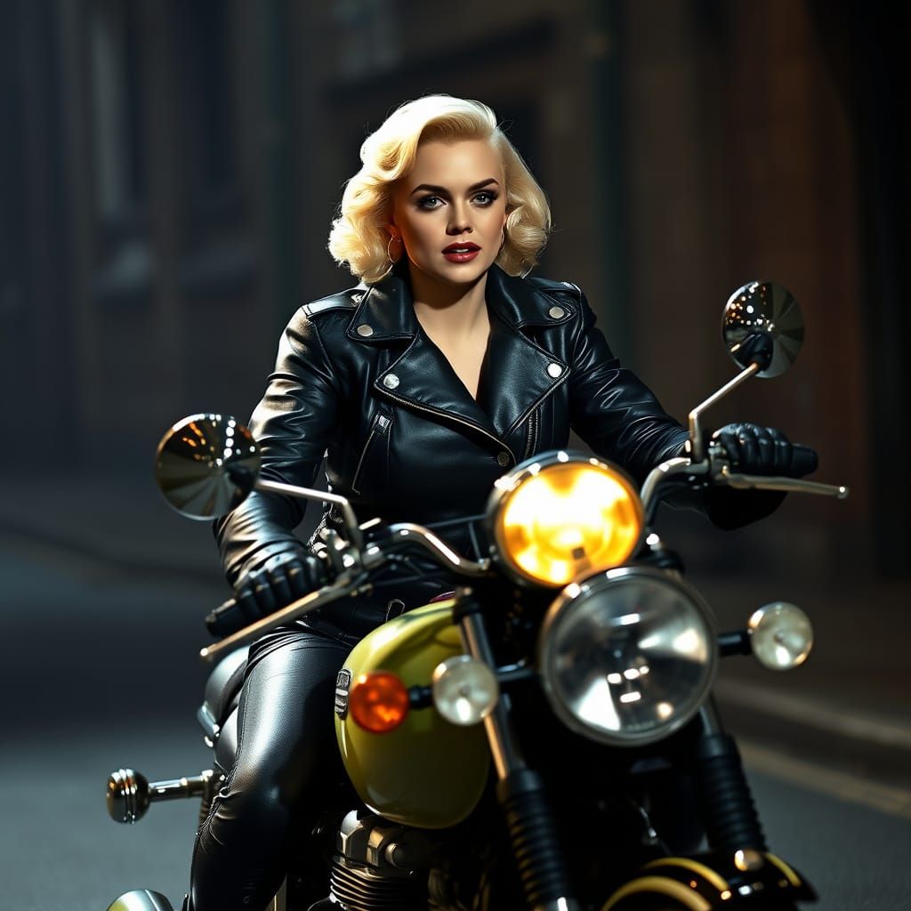 Marilyn Monroe Rides a Motorcycle in Stunning Photorealism