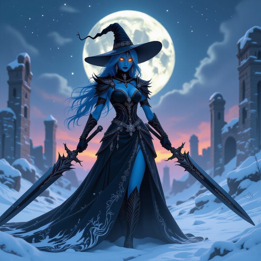 Ranni the Witch: Dark Fantasy Portrait in Gothic Style