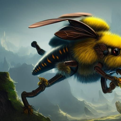 Giant Bee Fantasy Concept Art in Deep Color