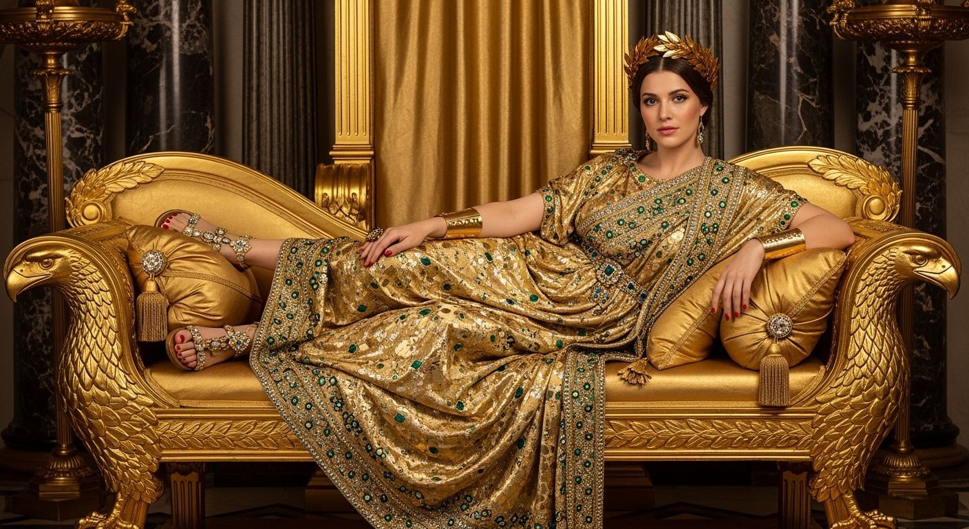 Roman Empress on Golden Chaise Longue