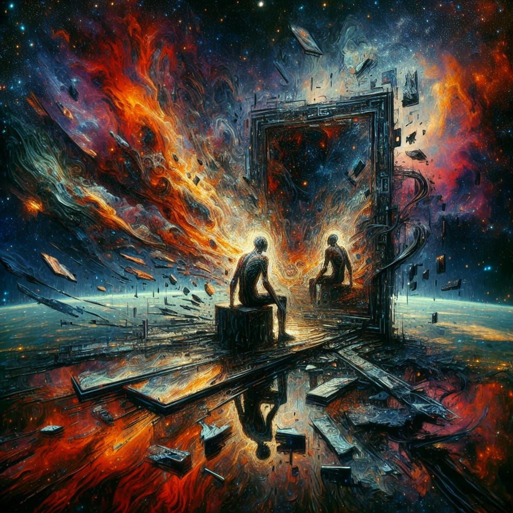 Cosmic Mirror Abyss of Self-Discovery