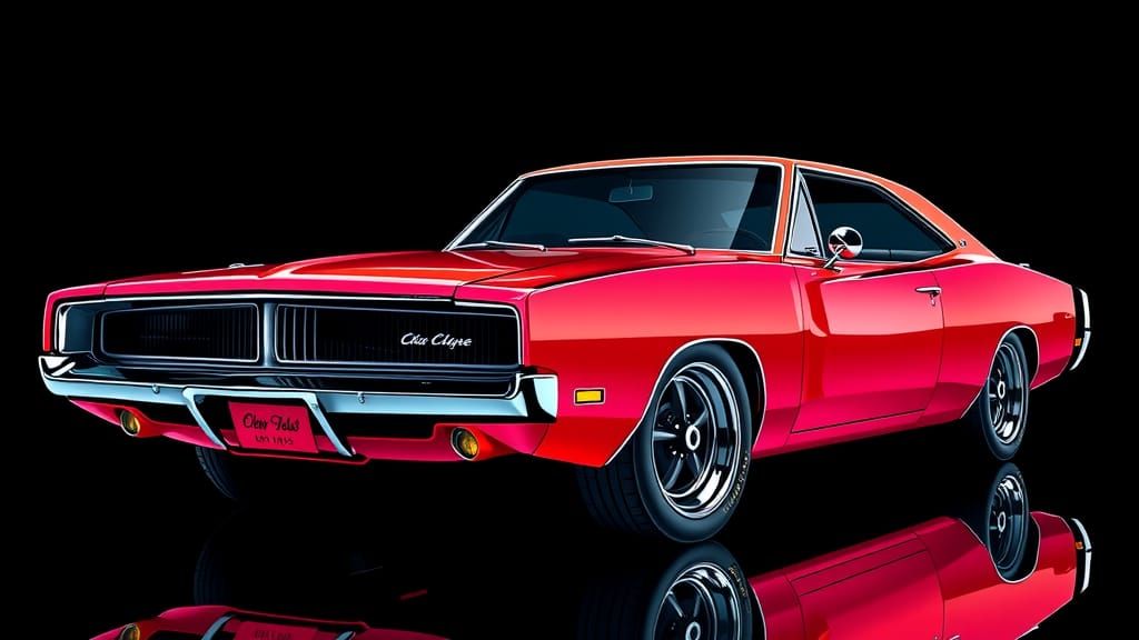 1969 Dodge Charger in Geometric Pop Art Style