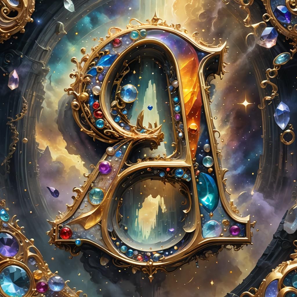 Gothic Letter 'A' Rises from Mystical Portal