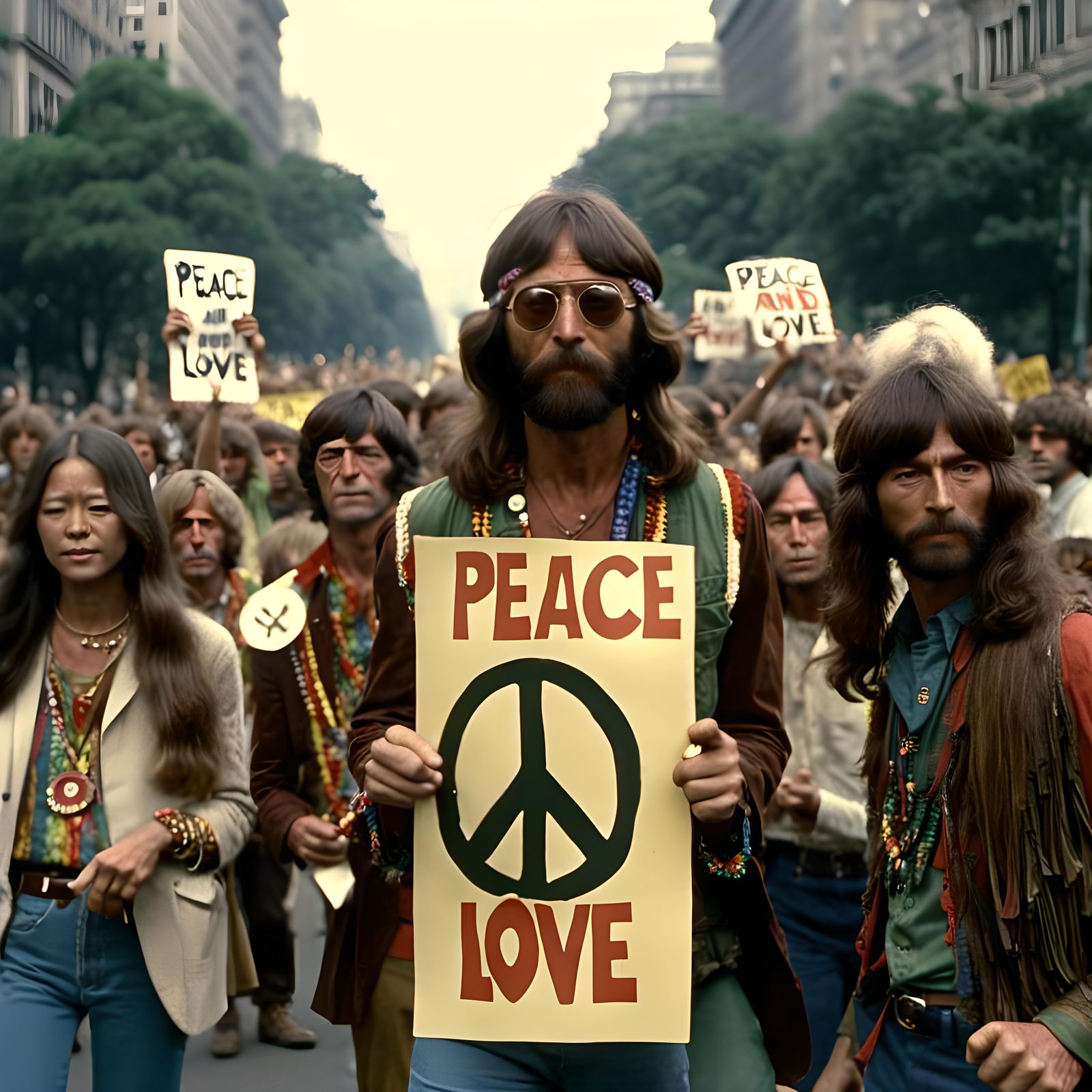 Hippies Protest Vietnam War in Psychedelic Technicolor