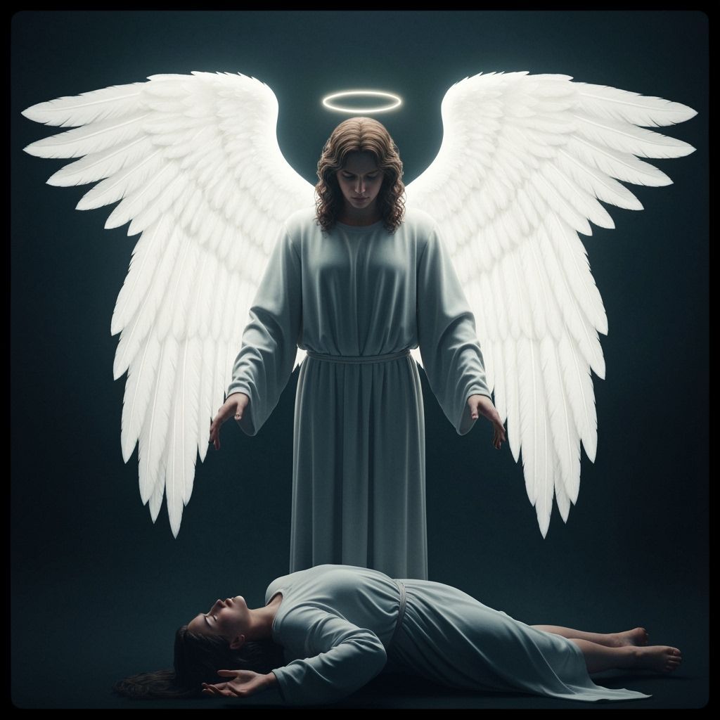 Heavenly Angel Blessing Fallen Angel Cinematic Film Still