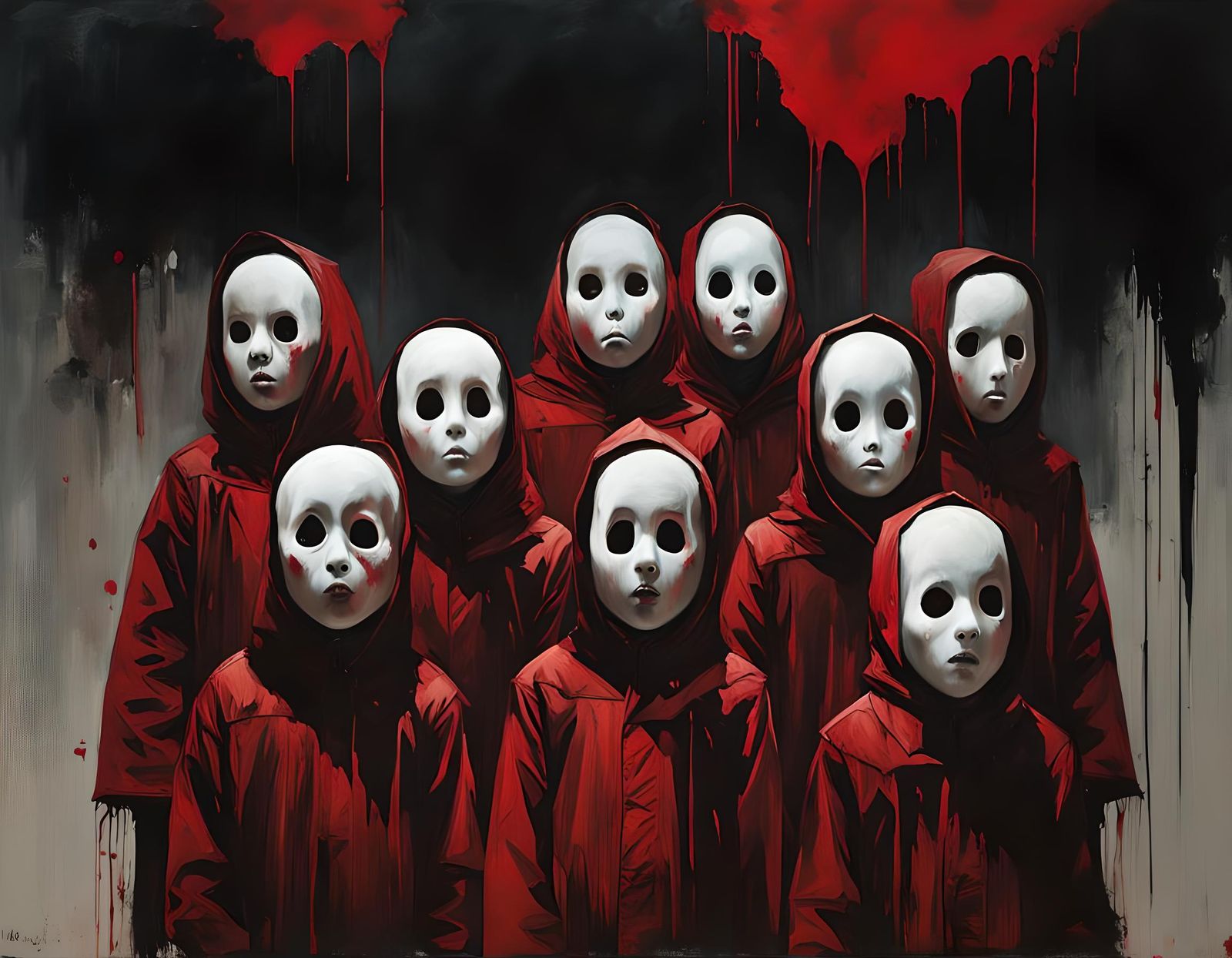 Sinister Ghosts in a Dramatic Oil Painting Style