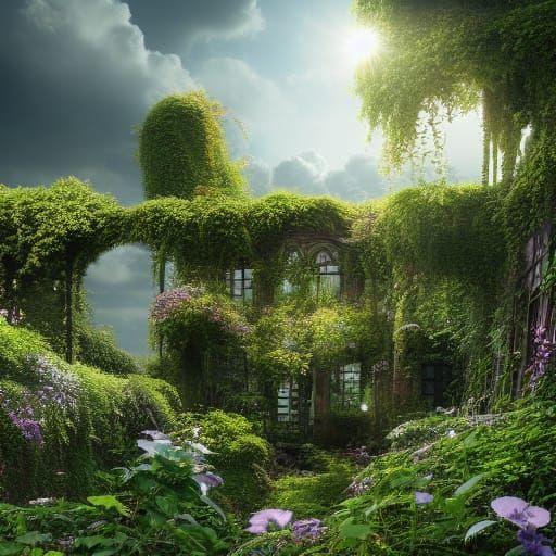 Overgrown Bedroom: A Maximalist Digital Painting