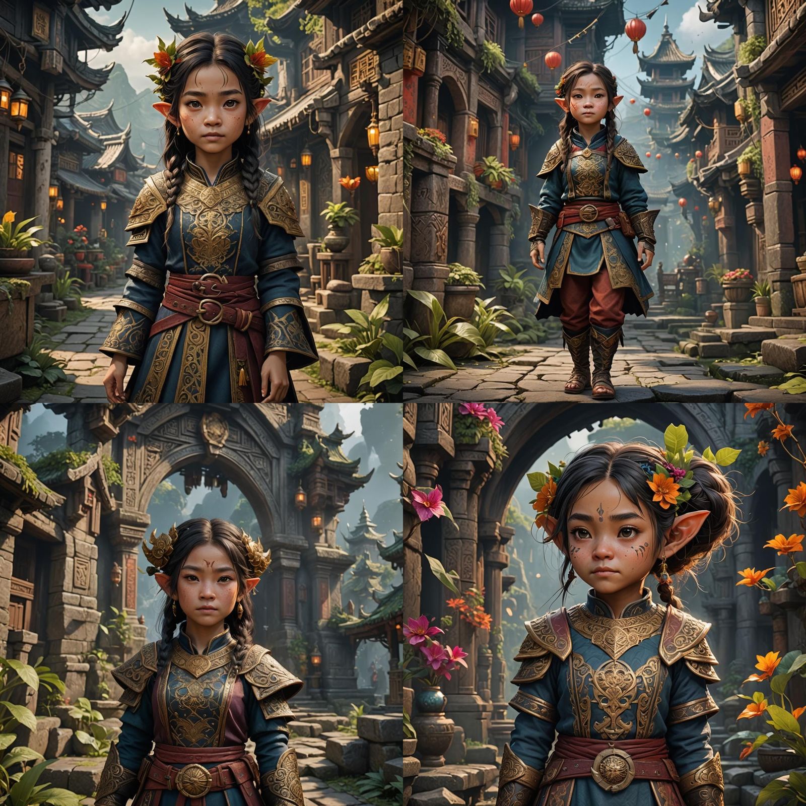 Vietnamese Halfling Character Concept Art