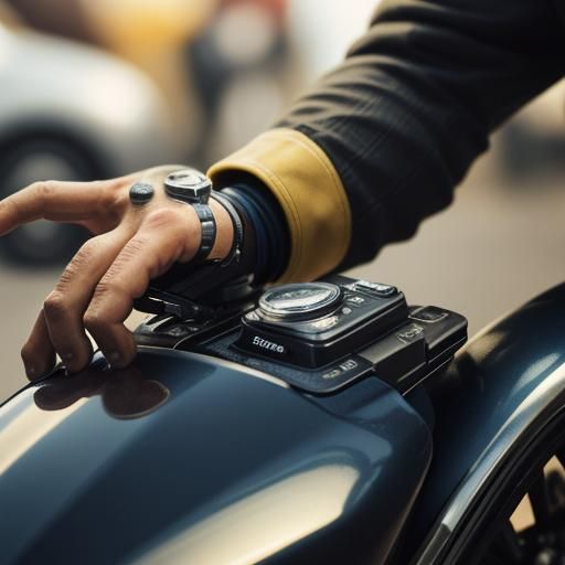 --sref 02021992 а man repairing a motorcycle