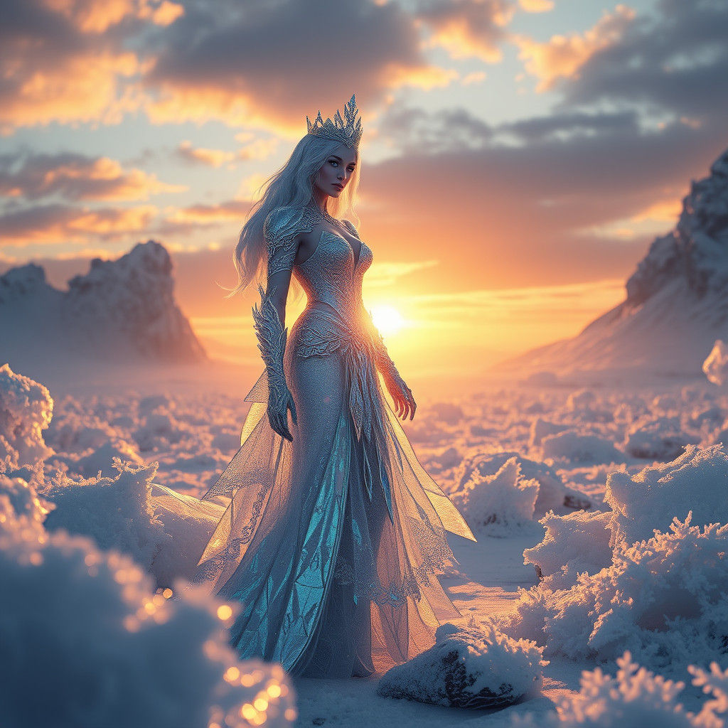 Icy Queen in a Frosty Realm, Concept Art