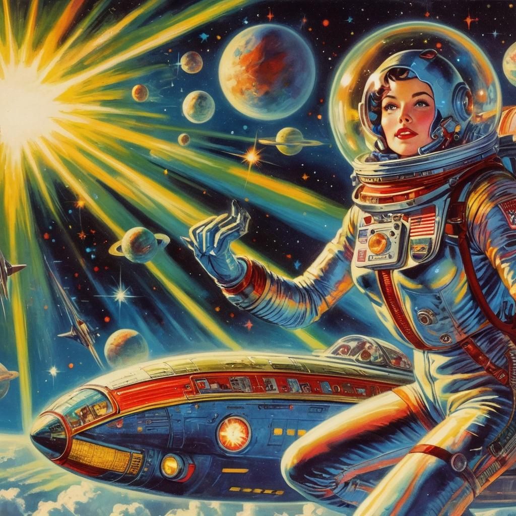 Retro Sci-Fi: Astronaut in Space Pulp Art