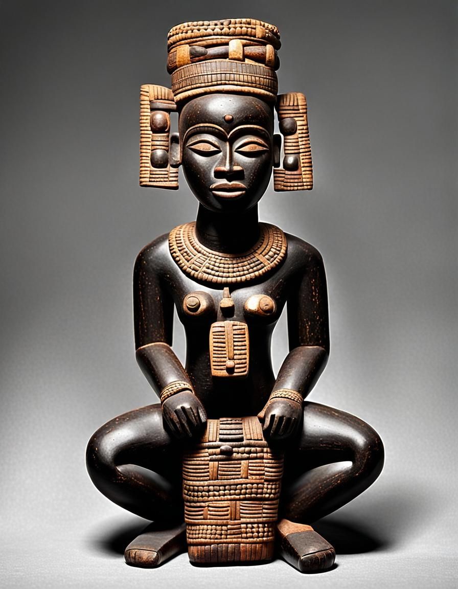 Benin Bronze: Striking Sculpture of Female Figure