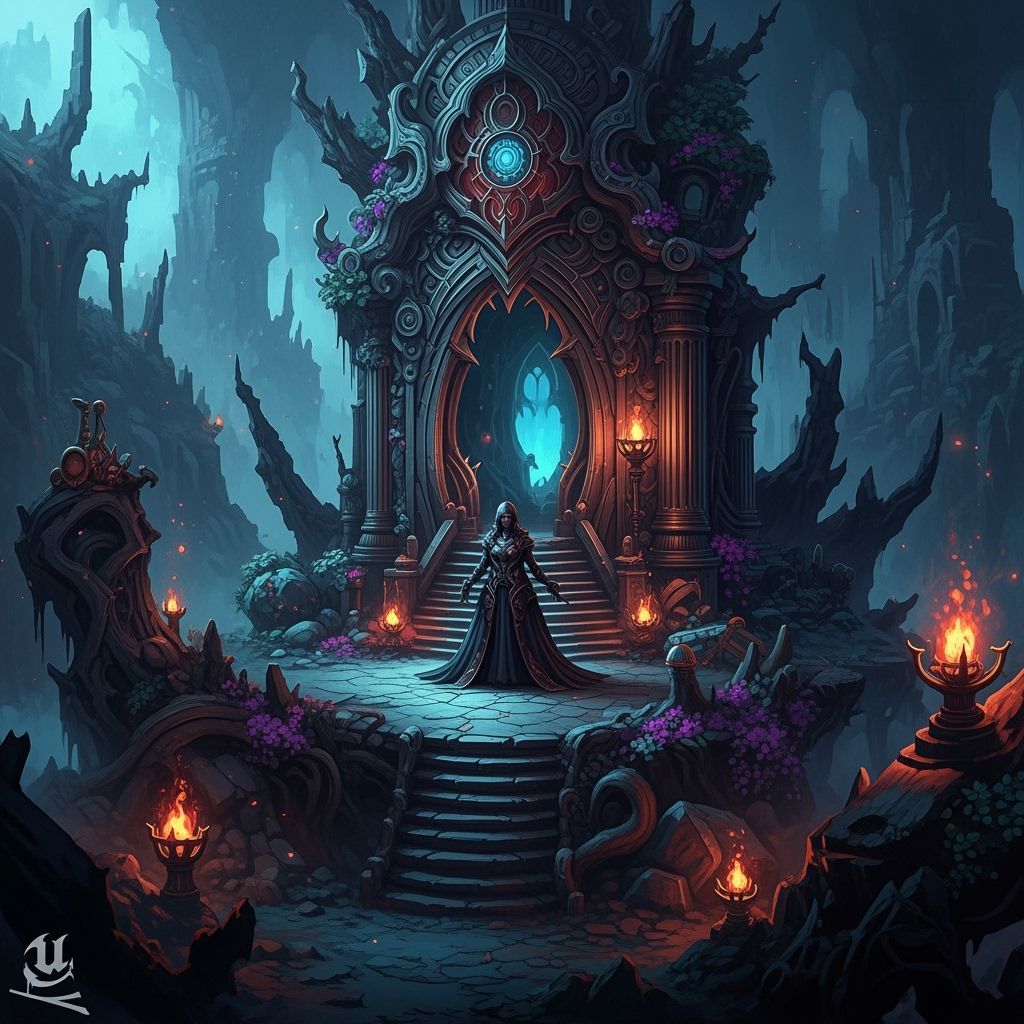 Fantastical Grimdark Matte Painting in Deep Color