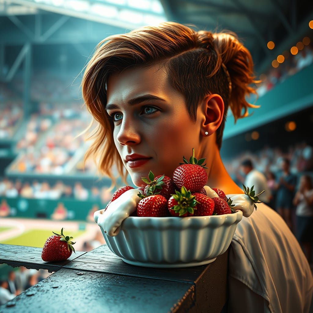 Strawberries and Cream at Wimbledon: Digital Art