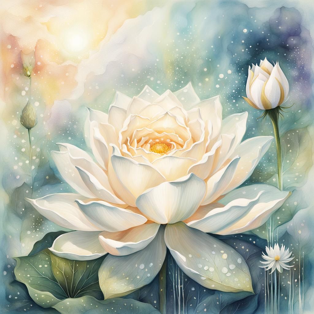 Ethereal Goddess of Whispers and Renewal in Soft Pastels