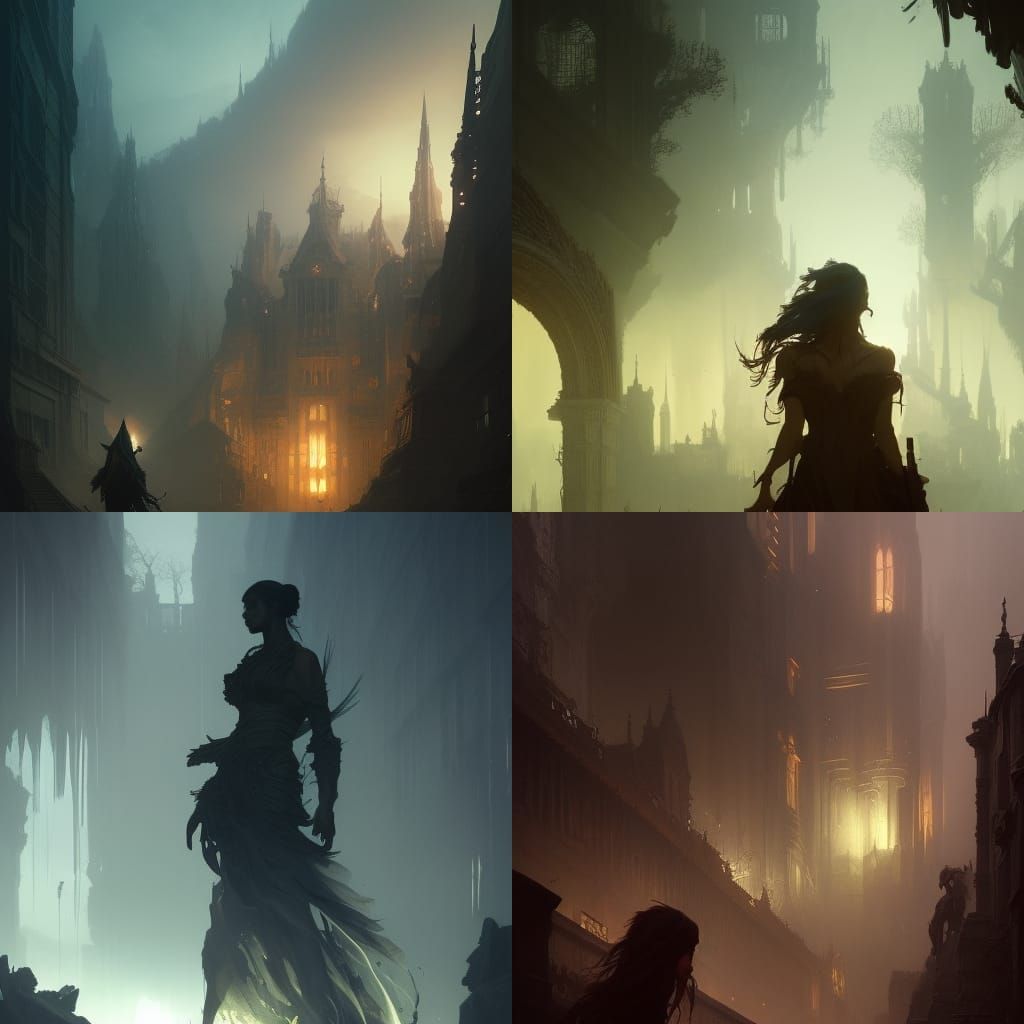 Dark Fantasy Shadows: Hyperdetailed Concept Art