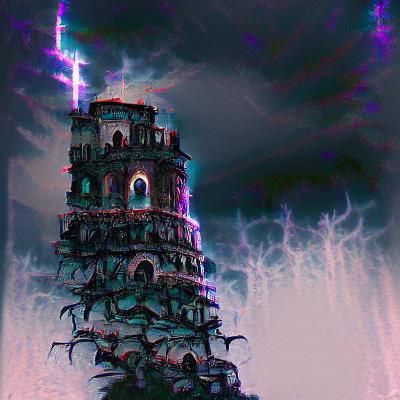 Gothic Tower of Souls Under Dark Sky
