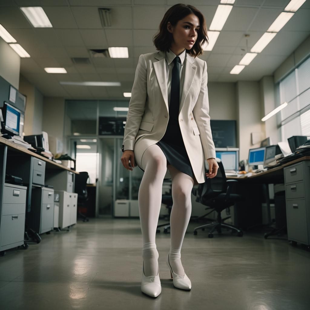 Cinematic Close-Up of Woman in Business Attire