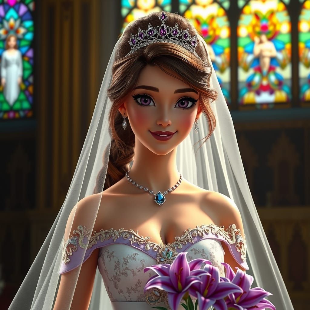 Meg from Hercules in Wedding Dress