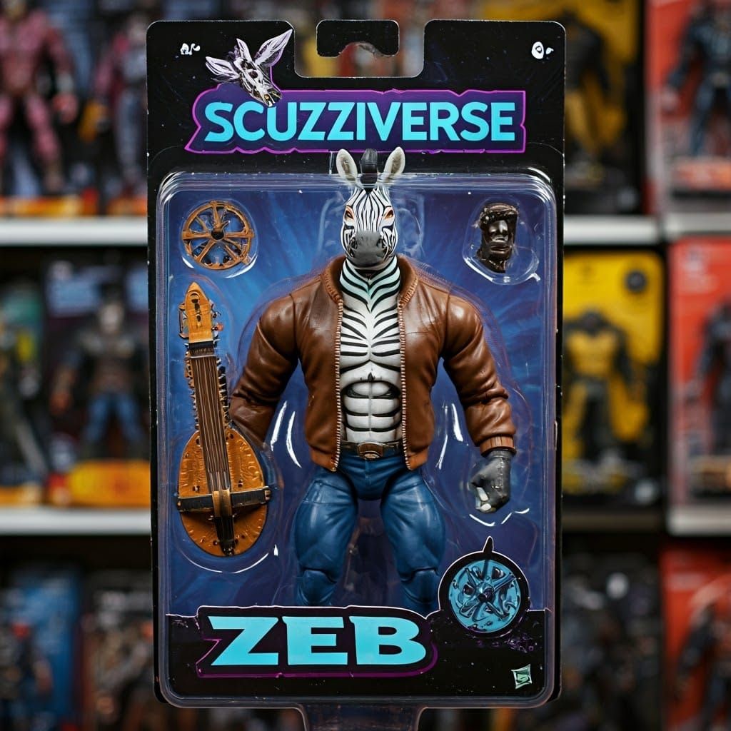 Hyperrealistic Zebra Action Figure with Antique Hurdy-Gurdy ...