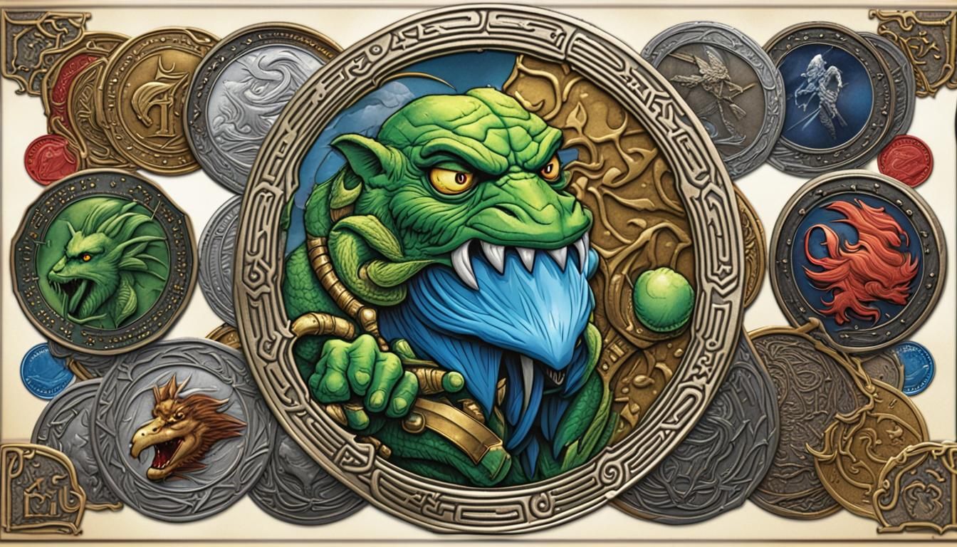 Fantasy Coin with Color Inlay