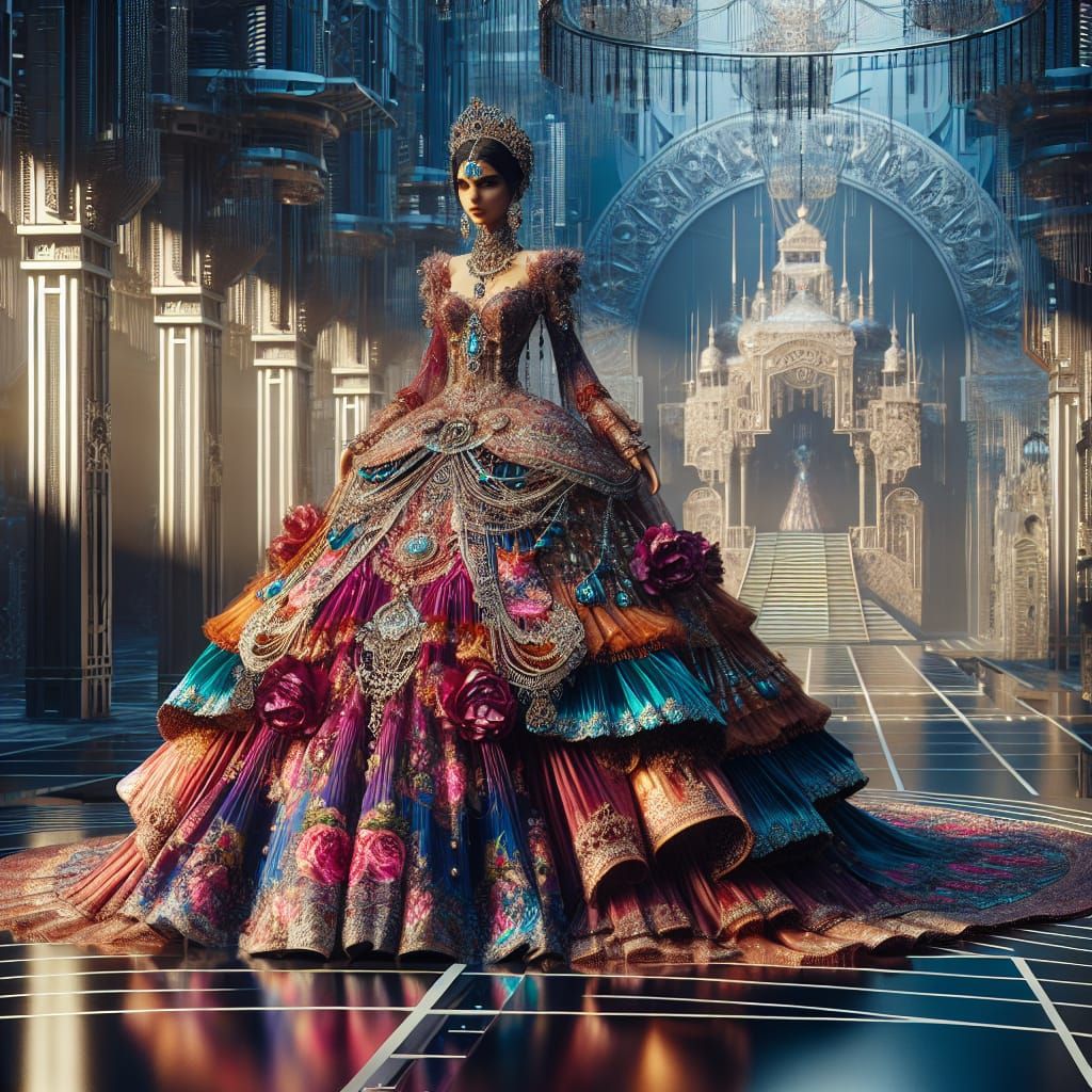 Victorian Cyberpunk Evening Gown