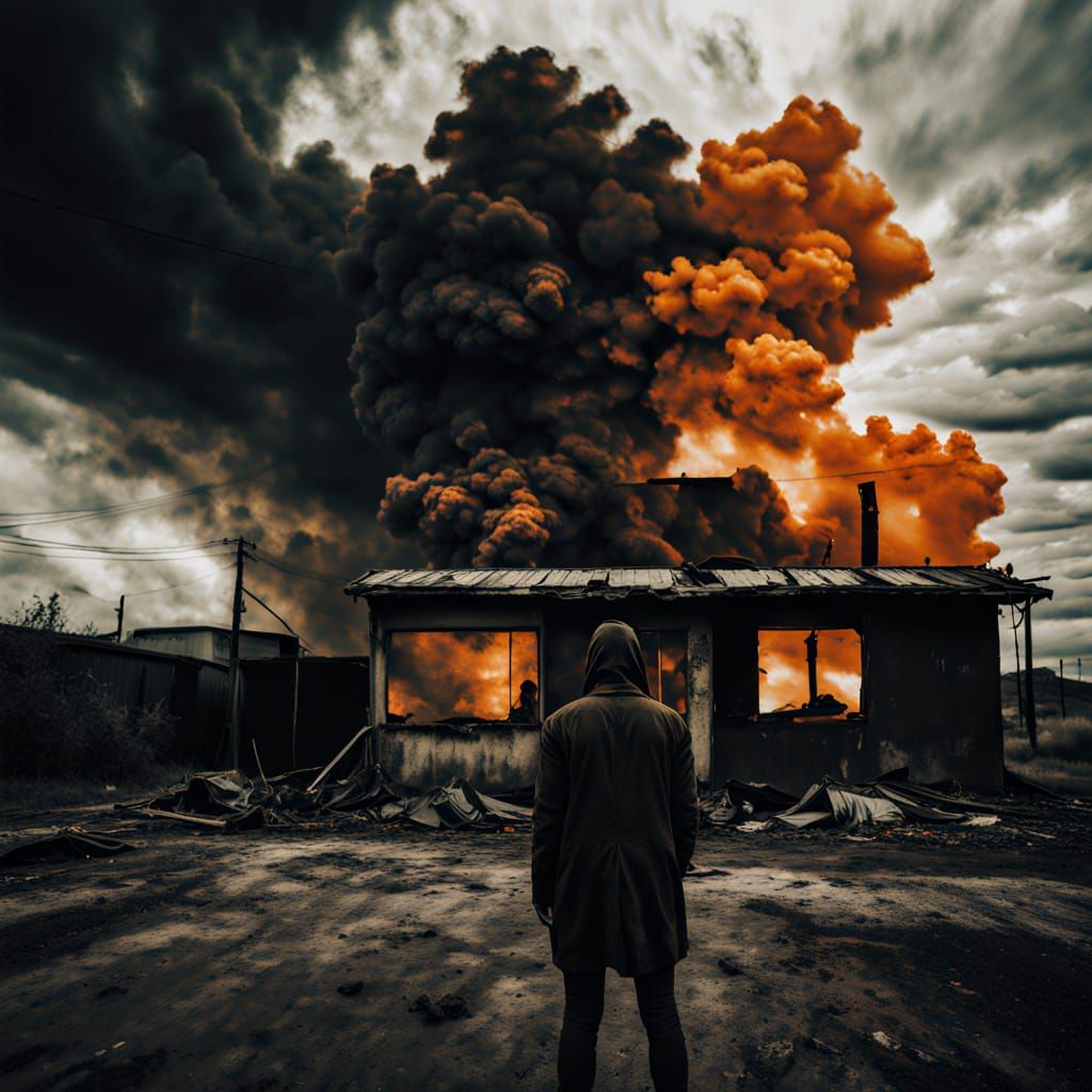 Goth Fashion Model in a Dystopian Coffee Shop