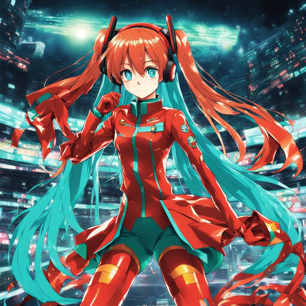Hatsune Miku as Asuka: Anime Style