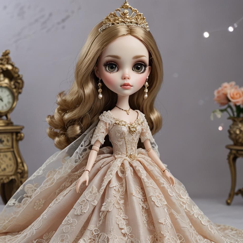 Blythe Doll in Princess Gown, Classic Illustration Style