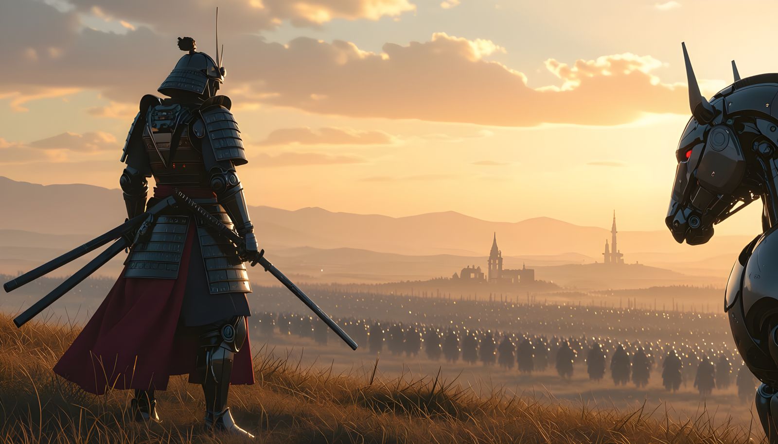 Space Samurai Awaits Enemy Army in Cinematic HDR