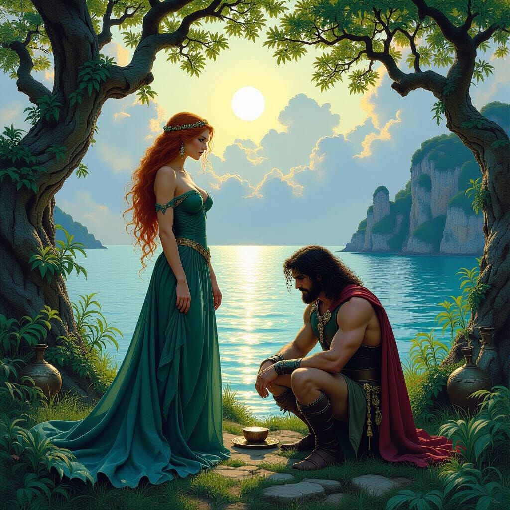 Circe and Ulysses on a Mystical Island