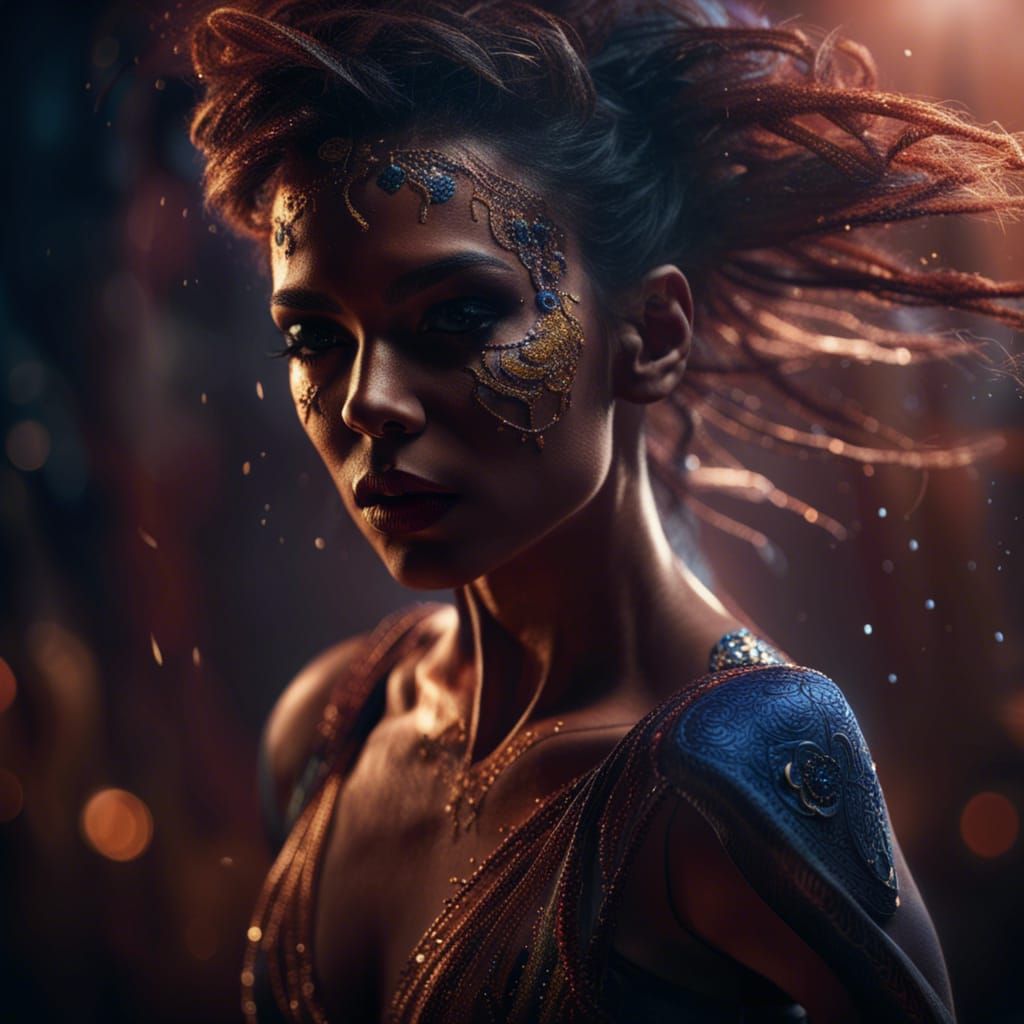 Emotional Dancer Portrait in Detailed Matte Painting Style