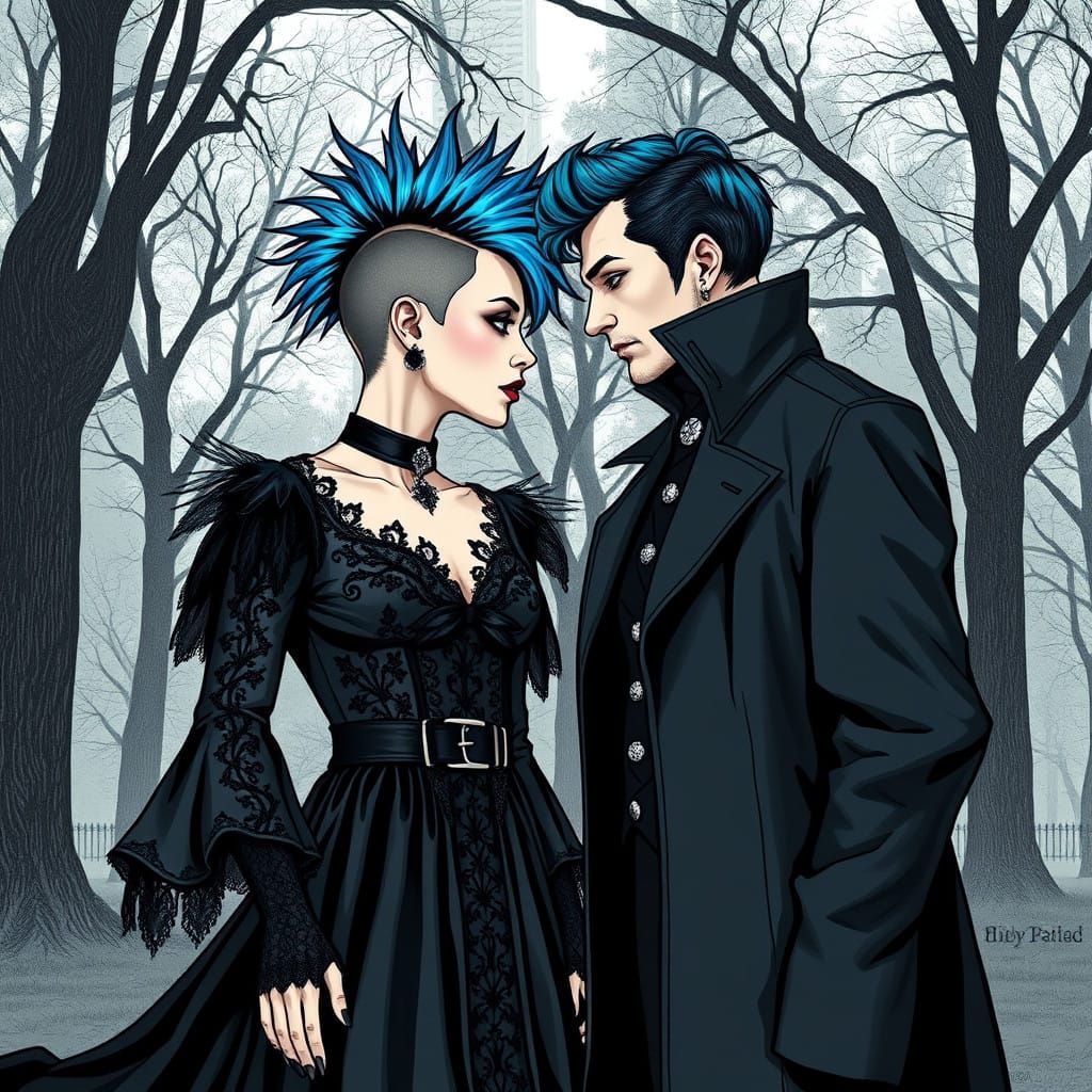 Ethereal Gothic Encounter in Central Park