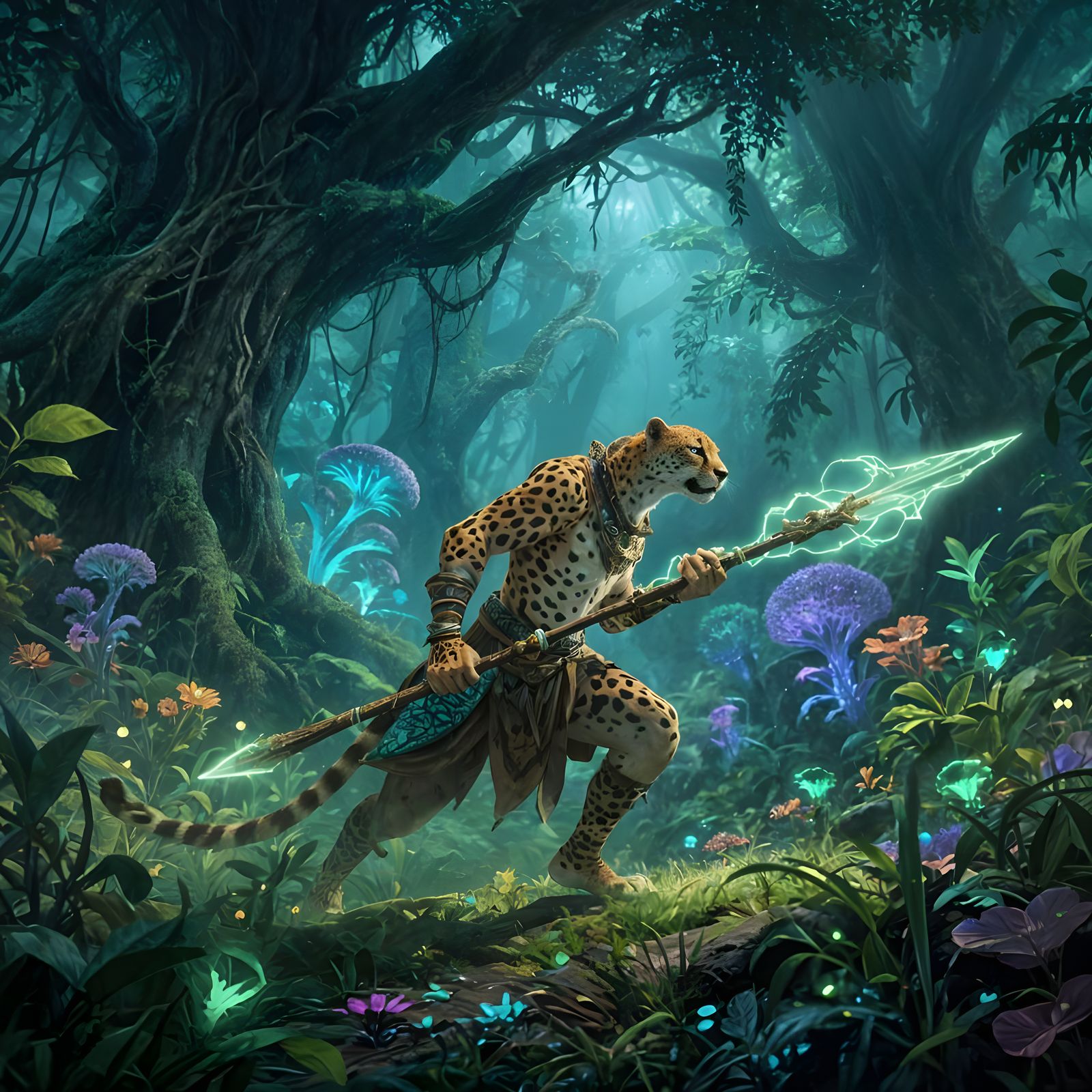 Bioluminescent Jungle Stalker: Energy Spear