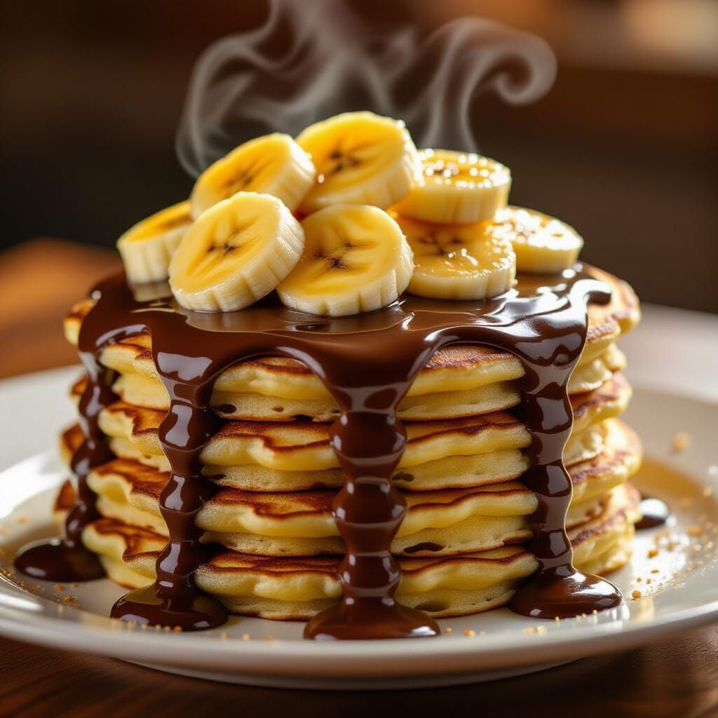 Giant Nutella Banana Pancake, Golden Light