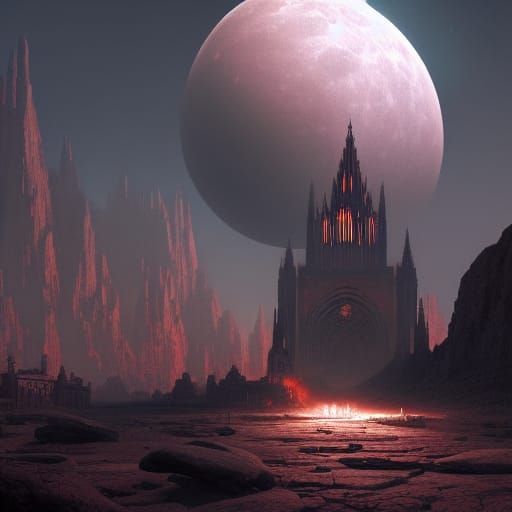 Moon Cathedral: Dark Fantasy Art in 8K