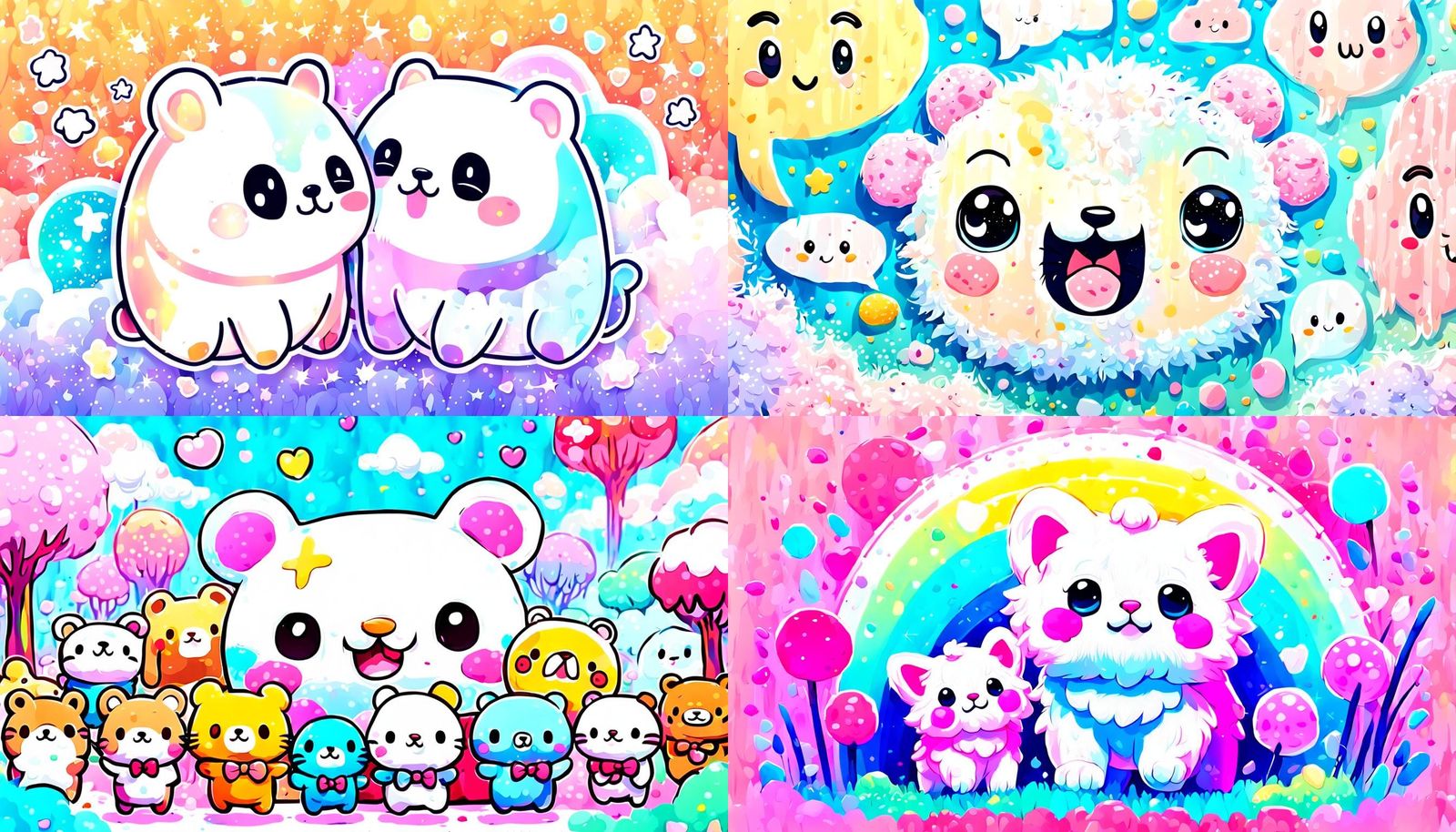 Blep and Mlem Illustration in Kawaii Acrylic Style