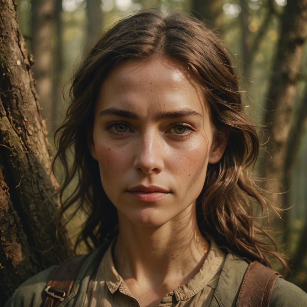 Nature Warden in Warm Sunlight: Cinematic Film Still