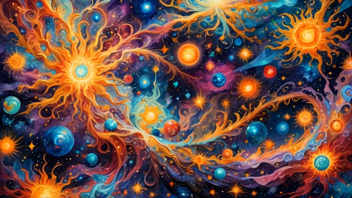 Pleiades Star Cluster in Van Gogh Style