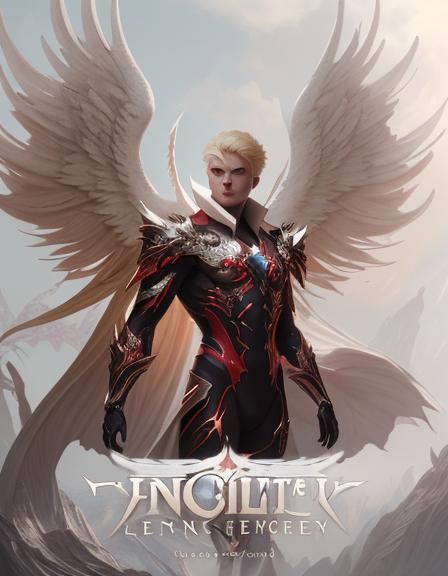 Fallen Angel in White Suit, Detailed Matte Painting