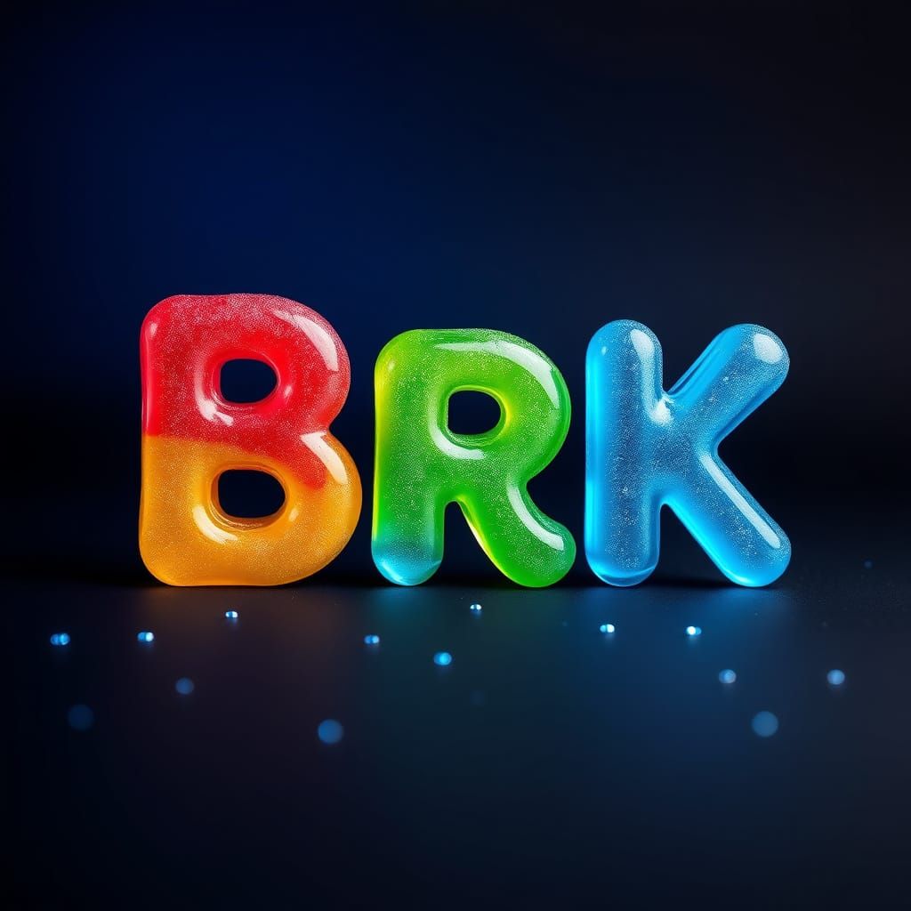 Colorful Jelly Candy Logo with Gradient Background