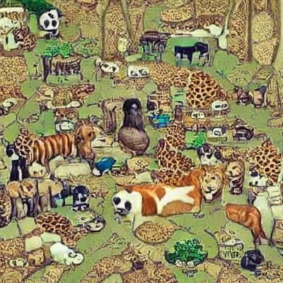 AI Generated Image With Hidden Animals
