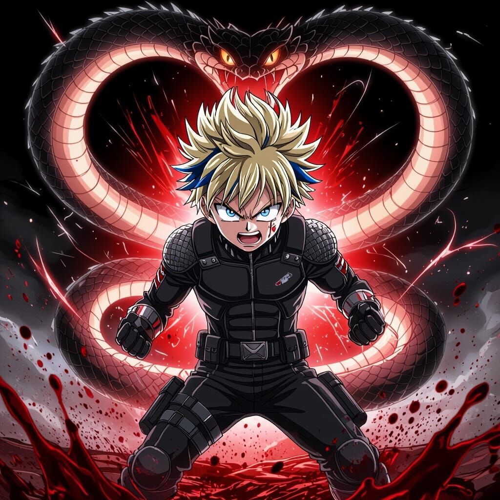 Epic Anime Warrior Giles in Dynamic Battle Pose